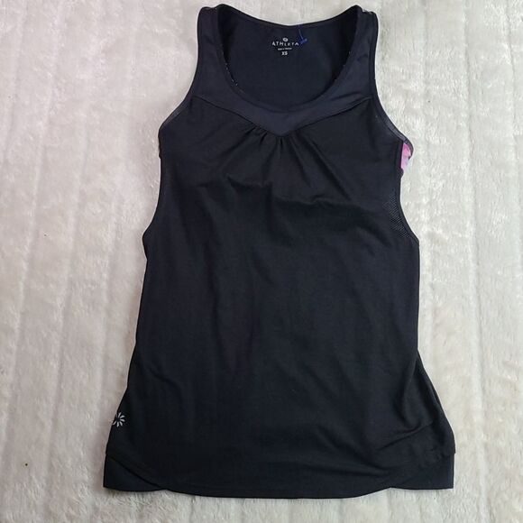 Athleta Freedom Supercharged Black Sport 2-in-1 Athletic Workout Tank Top XS 0/2 - Picture 4 of 8